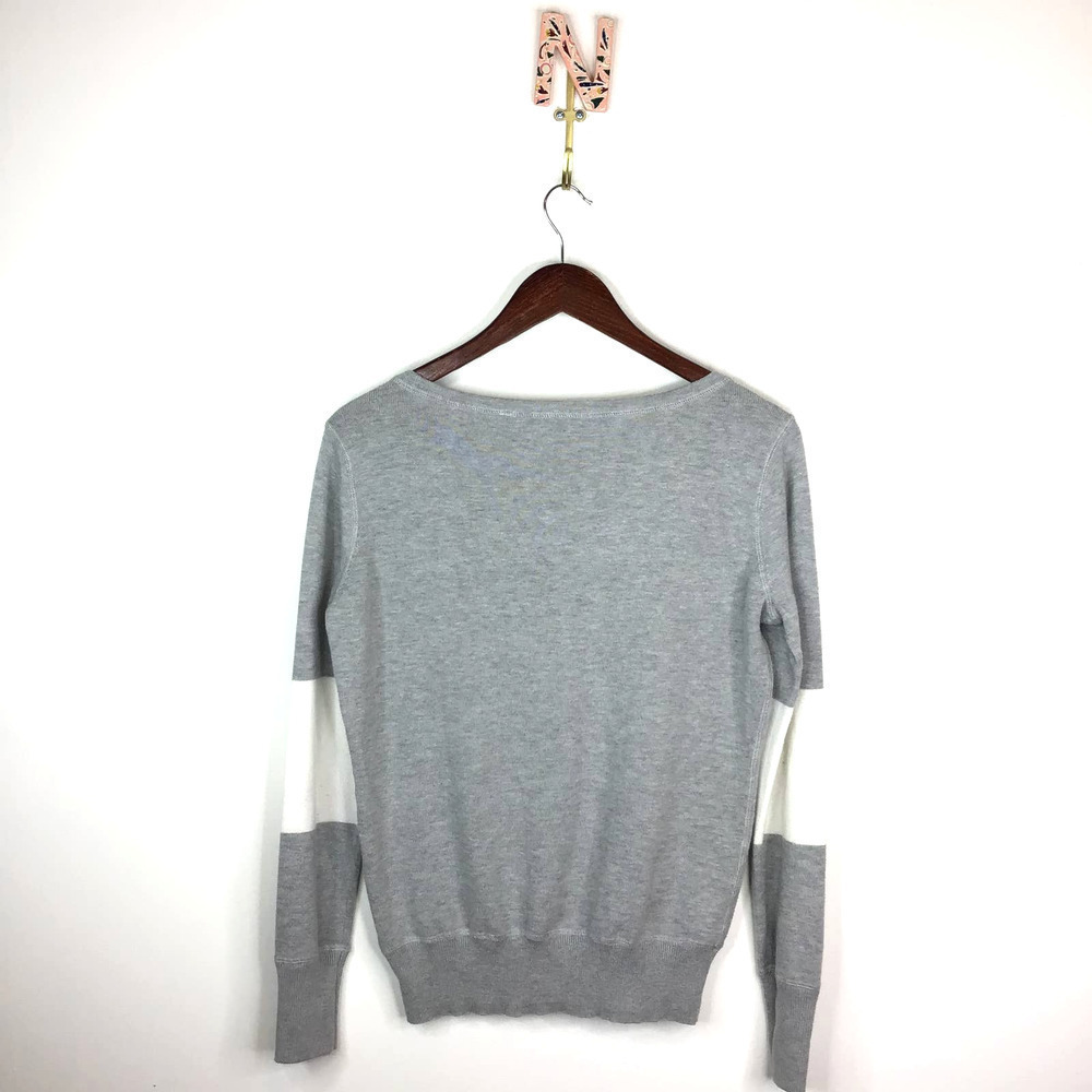 Athleta Rally Sweater Small Gray White Colorblock - Picture 4 of 7